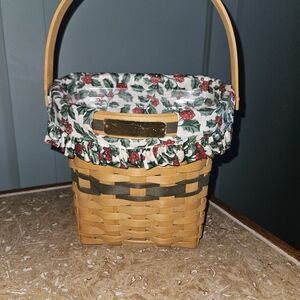 Longaberger Basket with Green and Red Accents